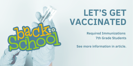 7th Grade Back to School Required Vaccinations