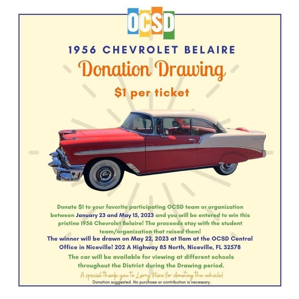 Donation Drawing for a 1956 Chevrolet Belaire $1 per ticket
