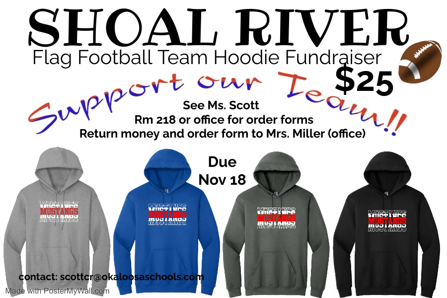 Girls Flag Football Hoodie Fundraiser Flyer