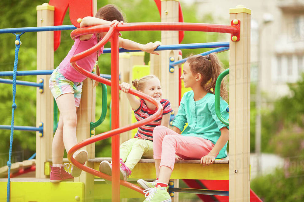 Kids playing on playground