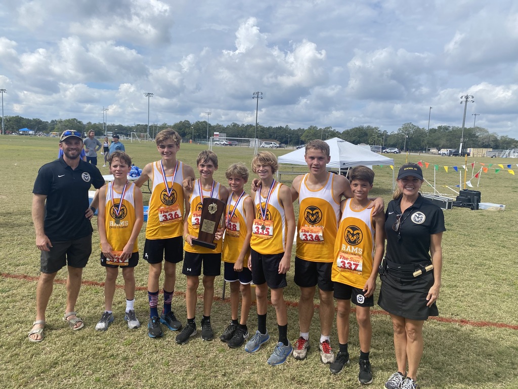 Ruckel Middle School Boys Cross Country Team and Coaches