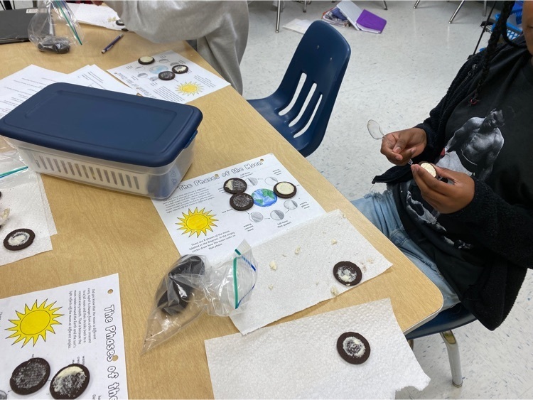 Moon phases in Mr Hawkins class…with Oreo Cookies. What a yummy lesson?!