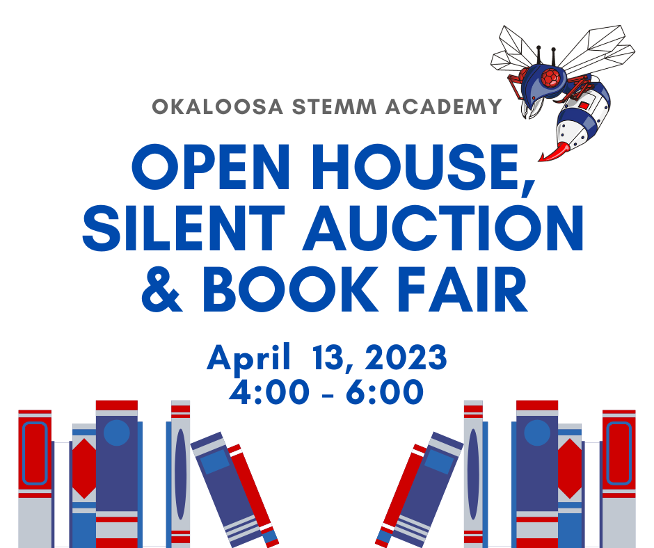 Open House, Silent Auction, and Book Fair. April 13 from 4:00-6:00