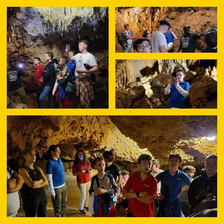 8th graders in the caverns
