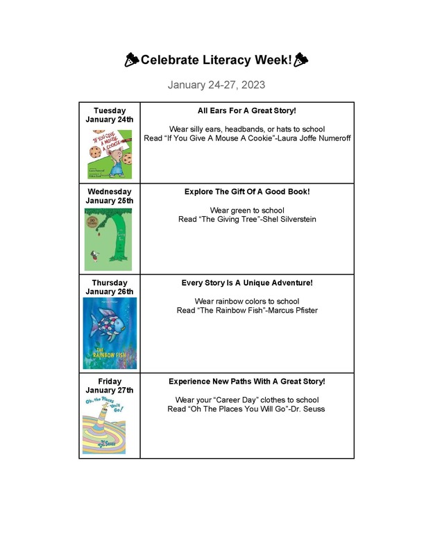 Celebrate Literacy Week! Lance C. Richbourg School / ECCI (Fast Track