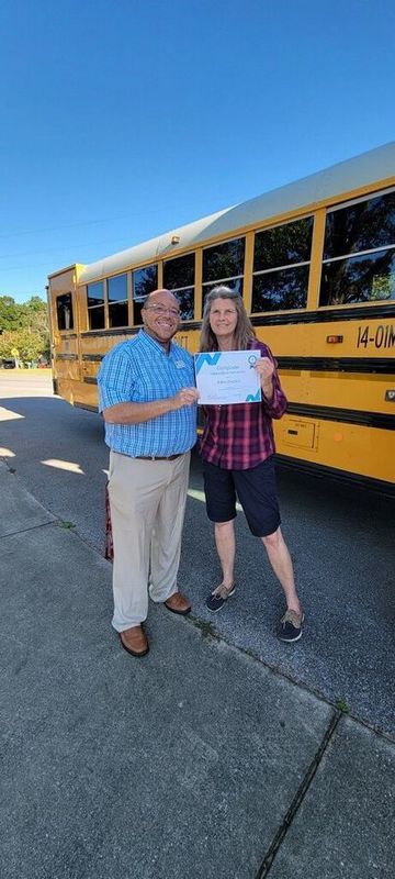  Ms. Peacock for being selected as the Bus Driver of the Month